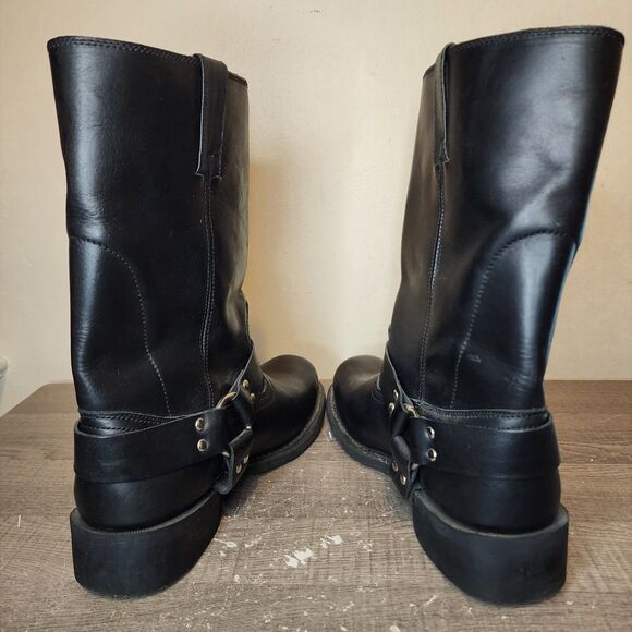Guide Gear Harness Boots Black Leather Square Toe Motorcycle Biker Mens 12 - Picture 7 of 14